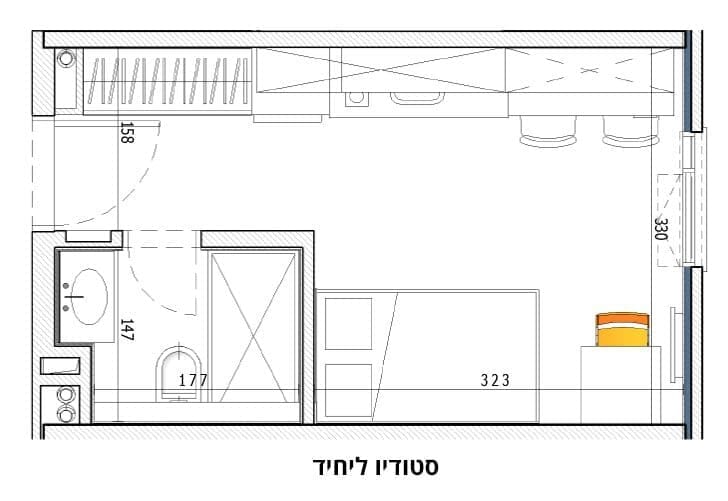 שרטוט הדירה להמחשה בלבד