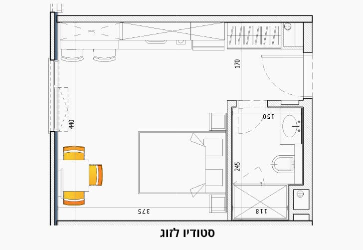 שרטוט הדירה להמחשה בלבד